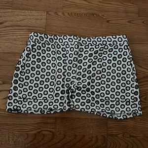 J Crew eyelet pink and black shorts.  Size 8